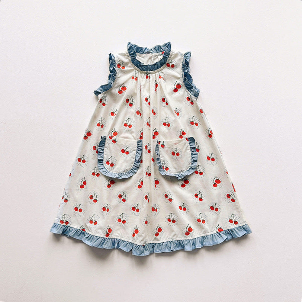 MyKids-USA® Baby Girls Sleeveless Cherry Pattern Dress