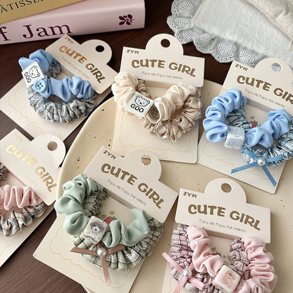 MyKids-USA® Plaid Pattern Color Patchwork Big Hair Ties
