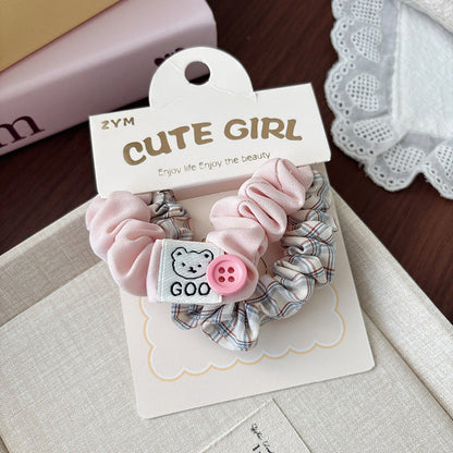 MyKids-USA® Plaid Pattern Color Patchwork Big Hair Ties