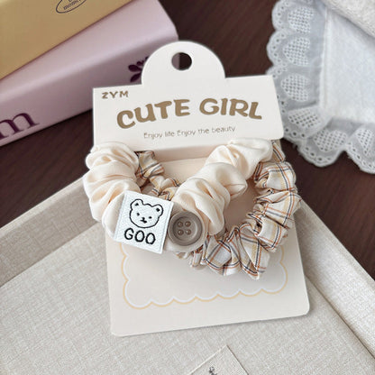 MyKids-USA® Plaid Pattern Color Patchwork Big Hair Ties
