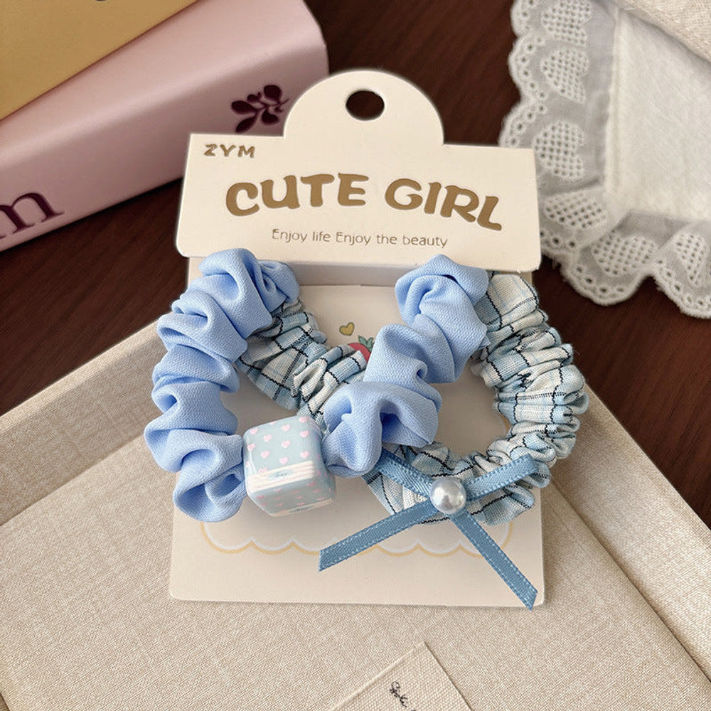 MyKids-USA® Plaid Pattern Color Patchwork Big Hair Ties