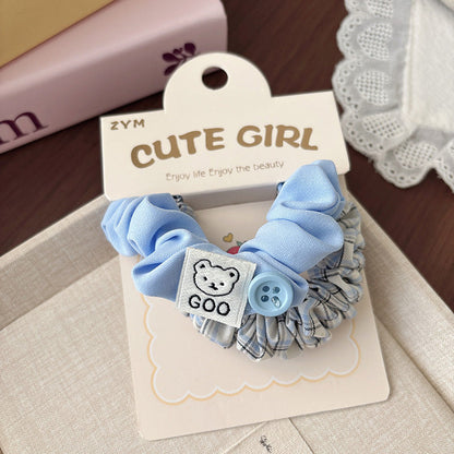 MyKids-USA® Plaid Pattern Color Patchwork Big Hair Ties