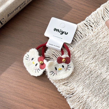 MyKids-USA® Collection of 2 Cute Cartoon and Fruits Pattern Hair Clips or Hair Ties