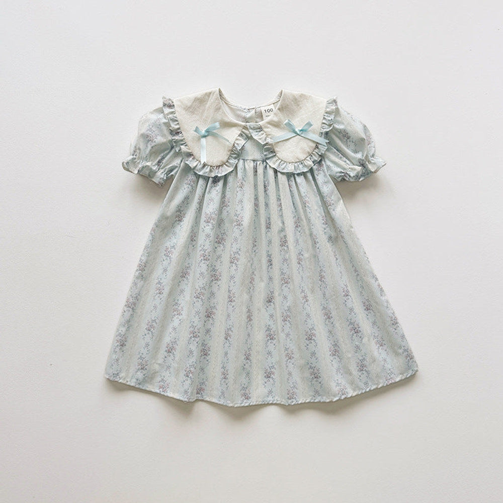 MyKids-USA® Baby Girls Short Sleeves Floral Pattern Dress
