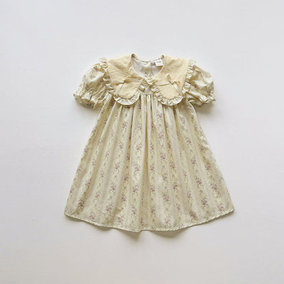 MyKids-USA® Baby Girls Short Sleeves Floral Pattern Dress