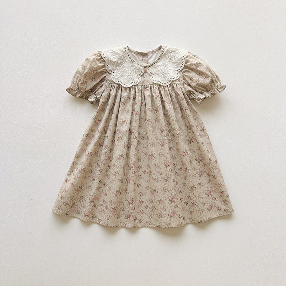 MyKids-USA® Baby Girls Short Sleeves Floral Pattern Dress