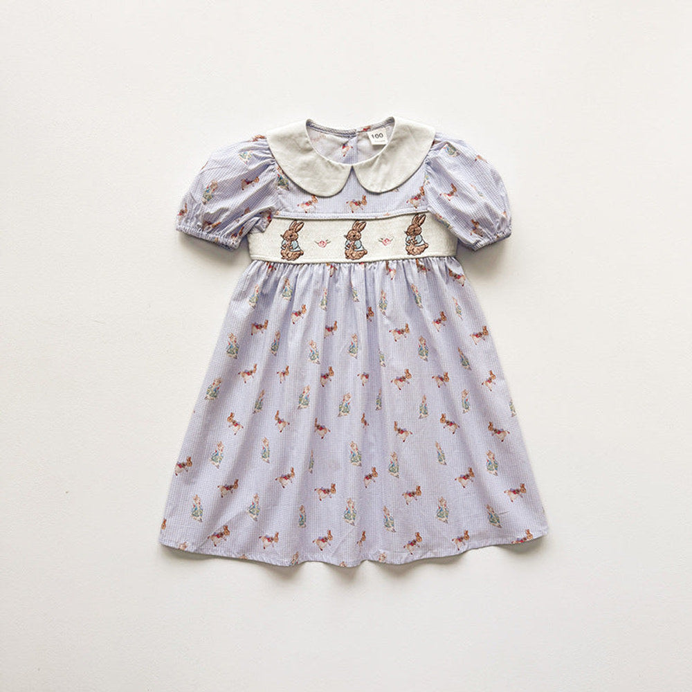 MyKids-USA® Baby Girls Short Sleeves Animals Cartoon Pattern Dress