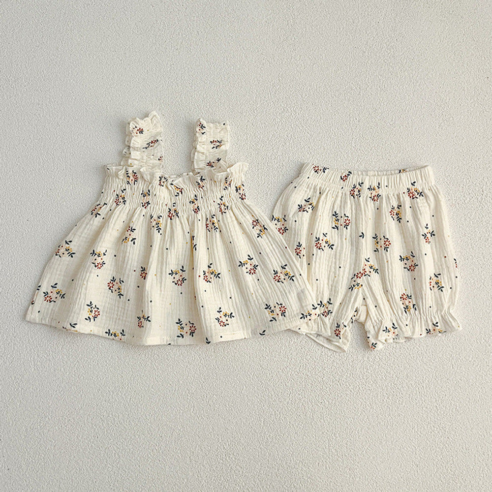 MyKids-USA® Baby Kids Girls Sleeveless Cute Floral Vest and Bloomers Clothing Set