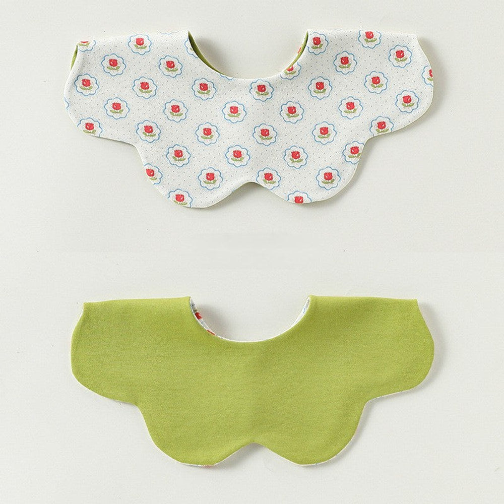 MyKids-USA® Adorable Simple Pattern Cotton Snap-on Flowers Shaped Bib
