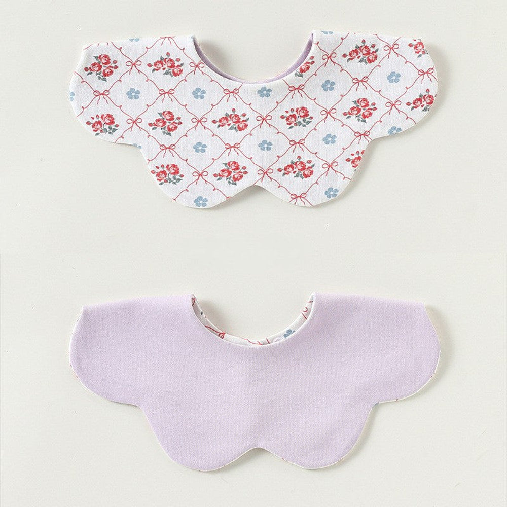 MyKids-USA® Adorable Simple Pattern Cotton Snap-on Flowers Shaped Bib