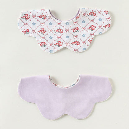 MyKids-USA® Adorable Simple Pattern Cotton Snap-on Flowers Shaped Bib