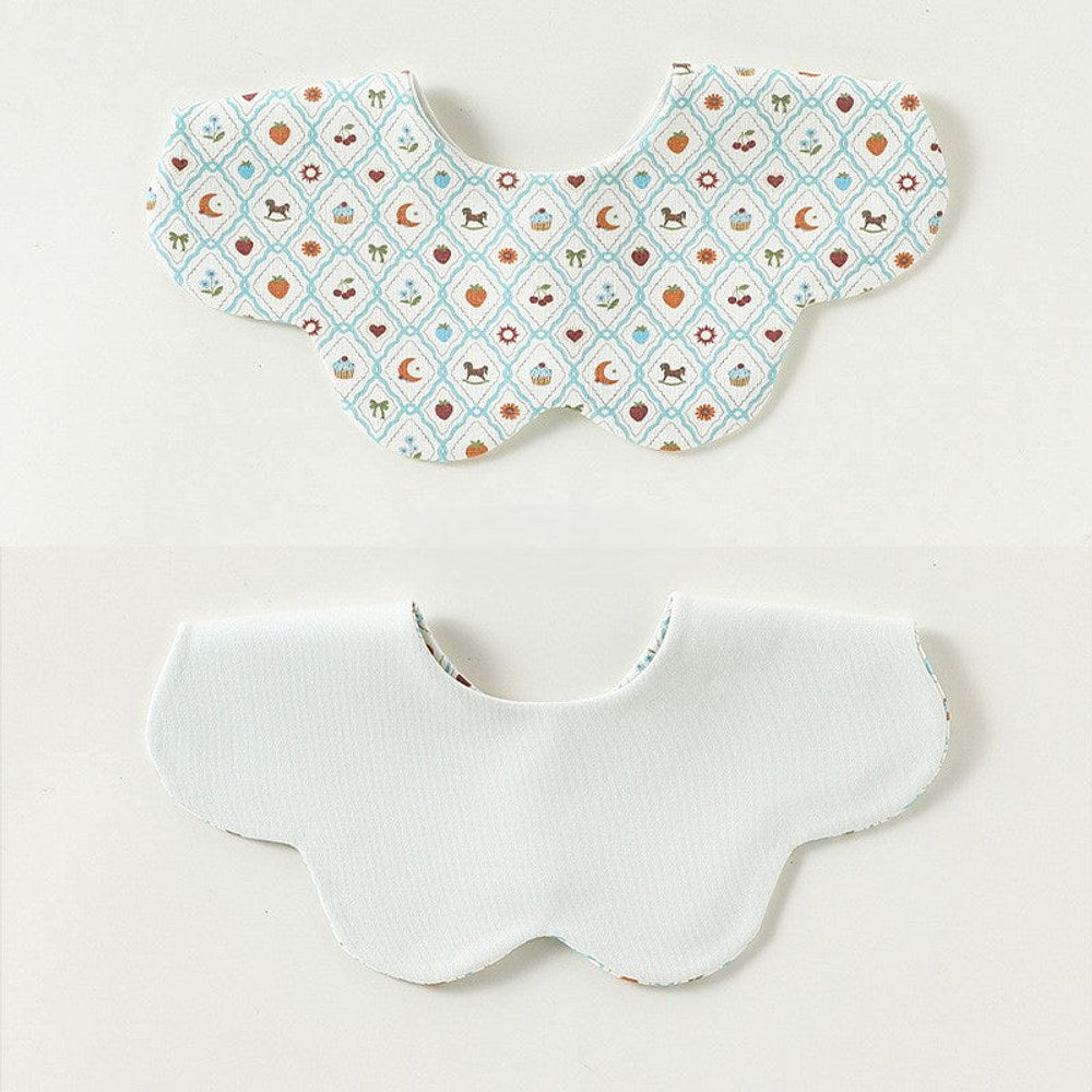 MyKids-USA® Adorable Simple Pattern Cotton Snap-on Flowers Shaped Bib