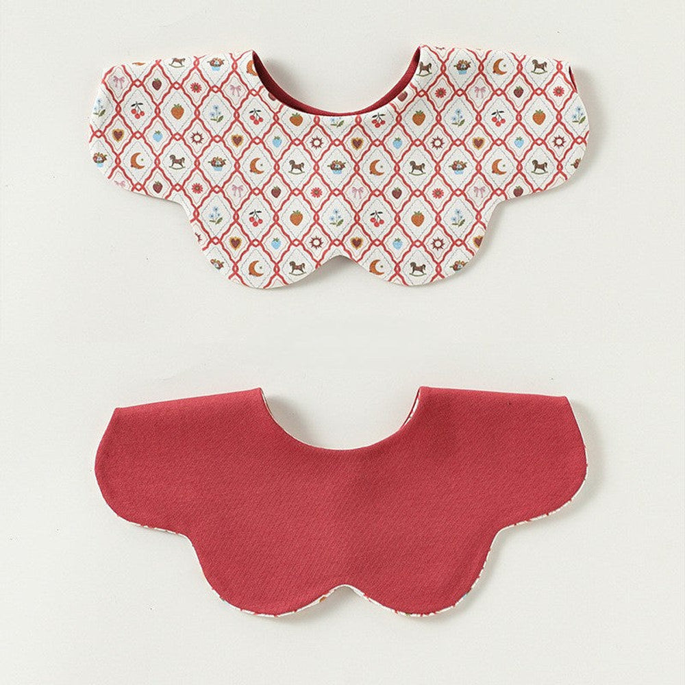 MyKids-USA® Adorable Simple Pattern Cotton Snap-on Flowers Shaped Bib