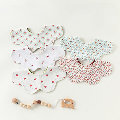 MyKids-USA® Adorable Simple Pattern Cotton Snap-on Flowers Shaped Bib