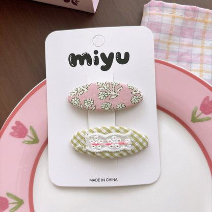 MyKids-USA® Collection of 2 Cute Floral Pattern Hair Clips