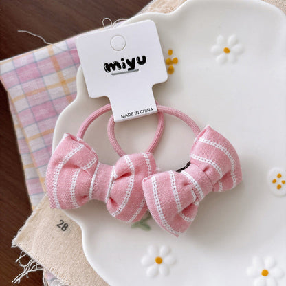 MyKids-USA® Collection of 2 Cute Butterfly-bow Decorated Hair Ties