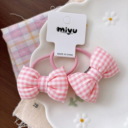 MyKids-USA® Collection of 2 Cute Butterfly-bow Decorated Hair Ties