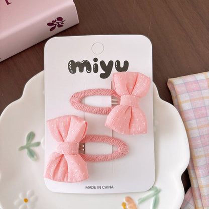 MyKids-USA® Collection of 2 Cute Butterfly-bow Decorated Hair Clips