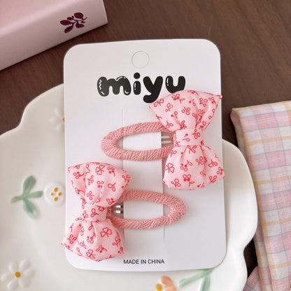 MyKids-USA® Collection of 2 Cute Butterfly-bow Decorated Hair Clips