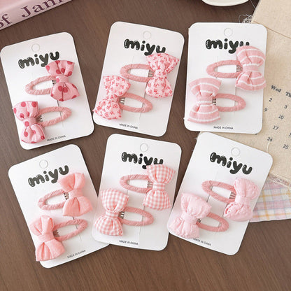 MyKids-USA® Collection of 2 Cute Butterfly-bow Decorated Hair Clips