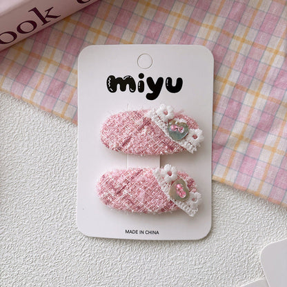 MyKids-USA® Collection of 2 Cute Pink Geometric Shaped Hair Clips