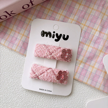 MyKids-USA® Collection of 2 Cute Pink Geometric Shaped Hair Clips