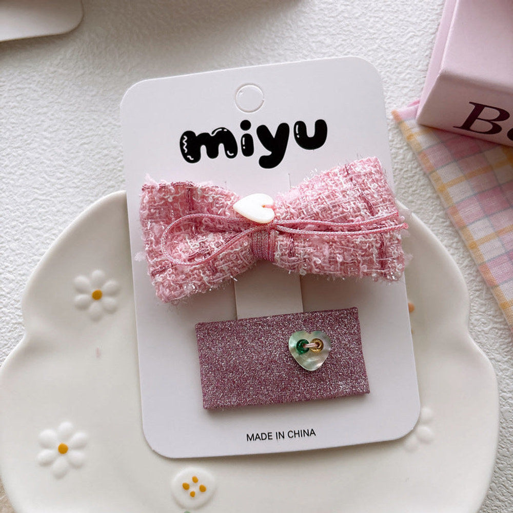 MyKids-USA® Collection of 2 Cute Pink Geometric Shaped Hair Clips