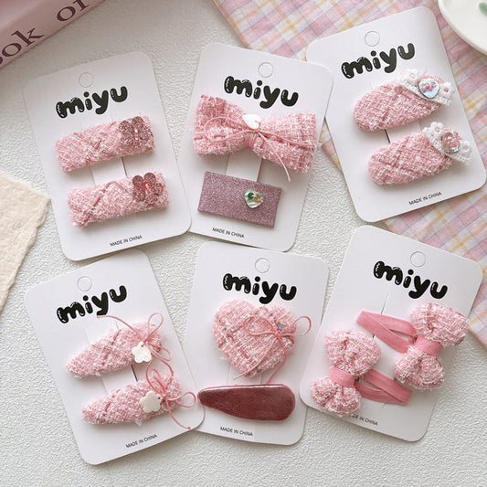MyKids-USA® Collection of 2 Cute Pink Geometric Shaped Hair Clips