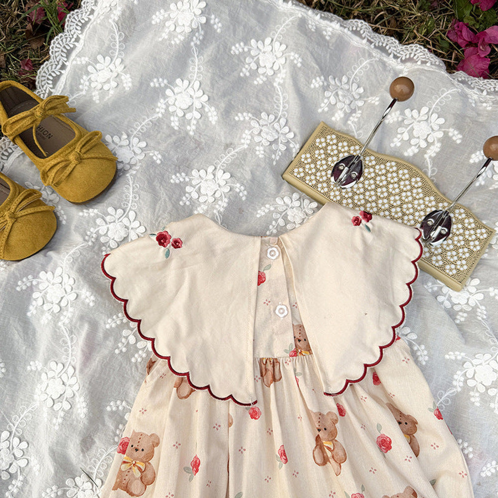 MyKids-USA® Baby Girls Sleeveless Vintage Animals Cartoon Pattern Dress