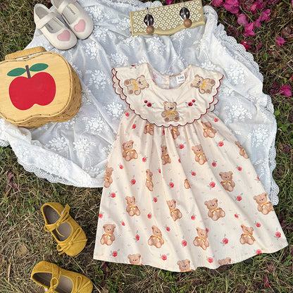 MyKids-USA® Baby Girls Sleeveless Vintage Animals Cartoon Pattern Dress
