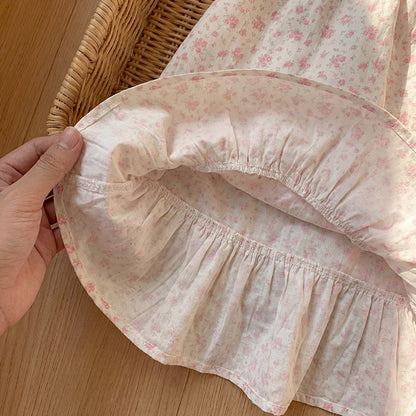 MyKids-USA® Baby Girls Short Sleeves Flowers and Strawberry Pattern Dress