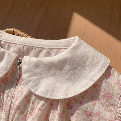 MyKids-USA® Baby Girls Short Sleeves Flowers and Strawberry Pattern Dress