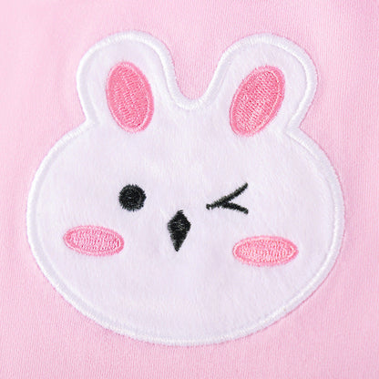 MyKids-USA® Rabbit Pattern Peter Pan Collar Short Sleeves Dress for Stylish Girls