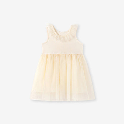 MyKids-USA® Tulle Patchwork Sleeveless Dress for Stylish Girls