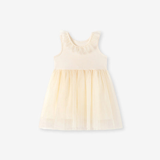 MyKids-USA® Tulle Patchwork Sleeveless Dress for Stylish Girls