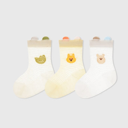 MyKids-USA® All-Season Baby Boys and Girls Cute Animals Cartoon Pattern Socks 1 Lot=3-Pair Set