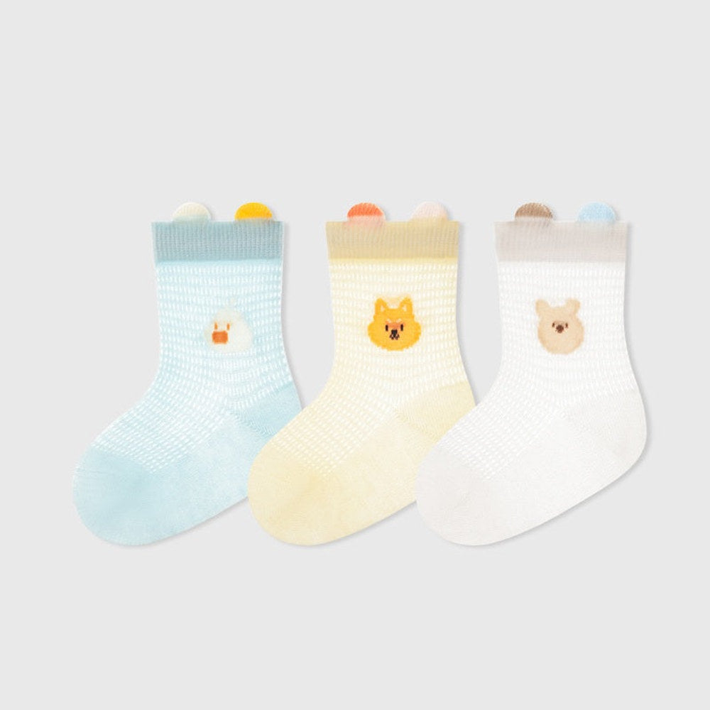 MyKids-USA® All-Season Baby Boys and Girls Cute Animals Cartoon Pattern Socks 1 Lot=3-Pair Set