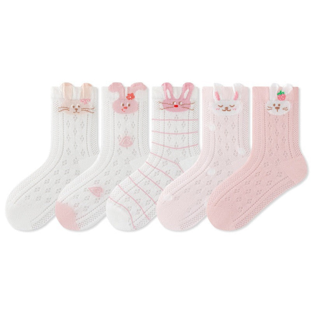 MyKids-USA® Kids Breathable Cute Cartoon and Letters Pattern Socks 5-Pair Set