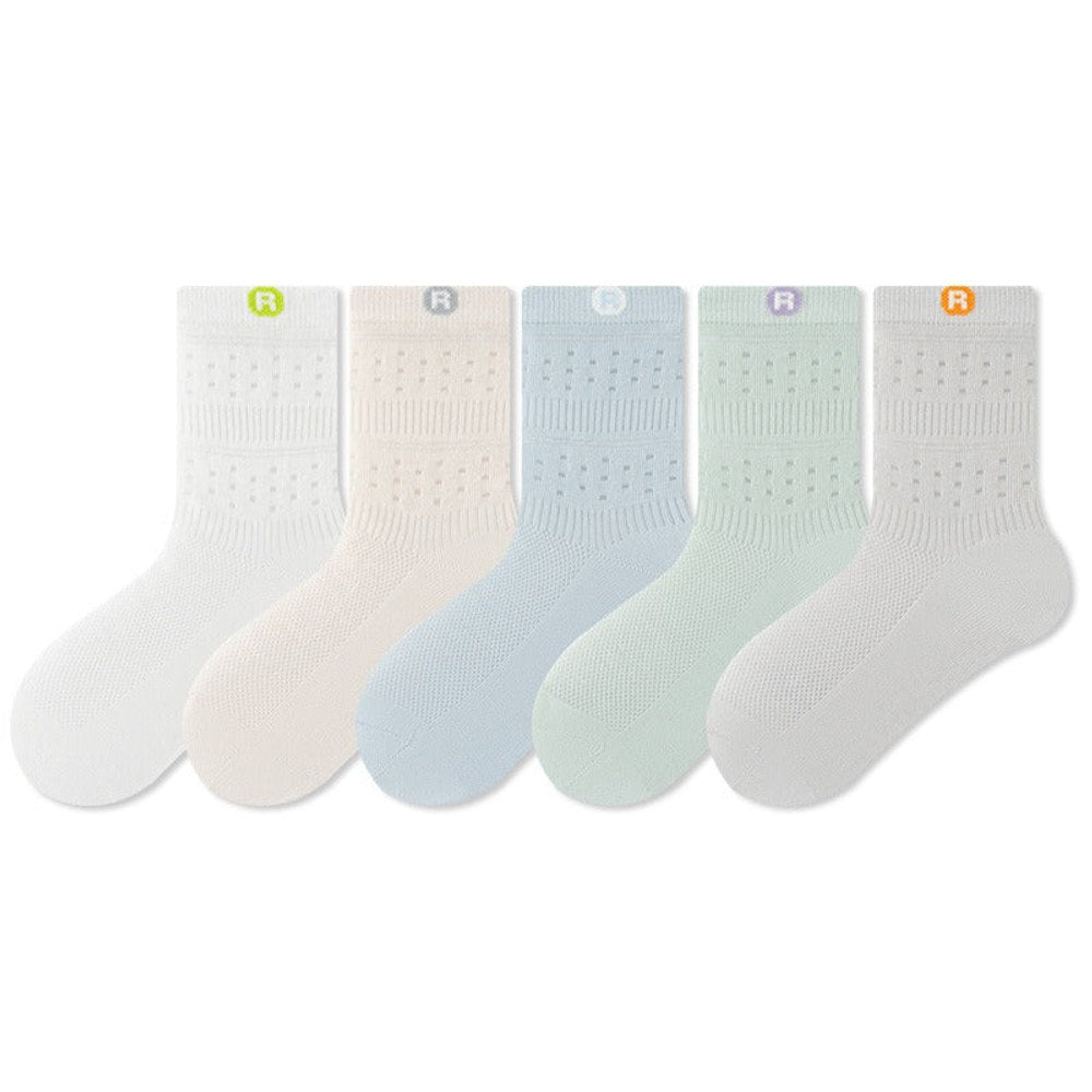 MyKids-USA® Kids Breathable Cute Cartoon and Letters Pattern Socks 5-Pair Set