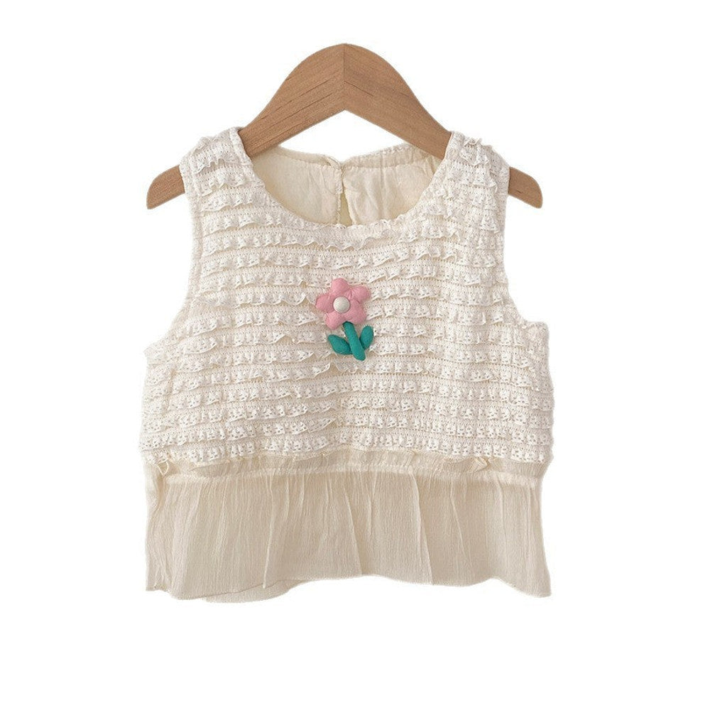 MyKids-USA® Baby Kids Girls Striped and Flowers Pattern Top Vest