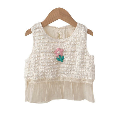 MyKids-USA® Baby Kids Girls Striped and Flowers Pattern Top Vest