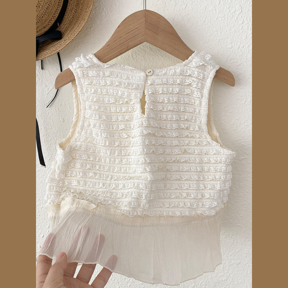 MyKids-USA® Baby Kids Girls Striped and Flowers Pattern Top Vest