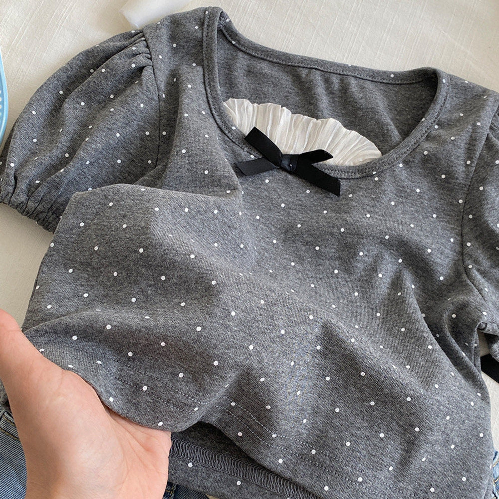 MyKids-USA® Baby Kids Girls Dots Pattern T-Shirt