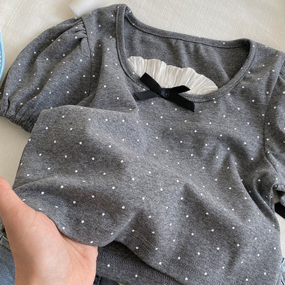 MyKids-USA® Baby Kids Girls Dots Pattern T-Shirt