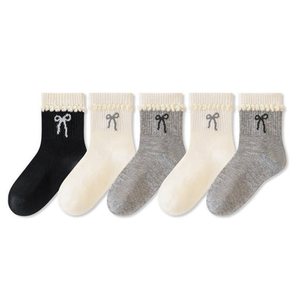 MyKids-USA® Kids Breathable Cute Cartoon and Geometric Pattern Socks 5-Pair Set