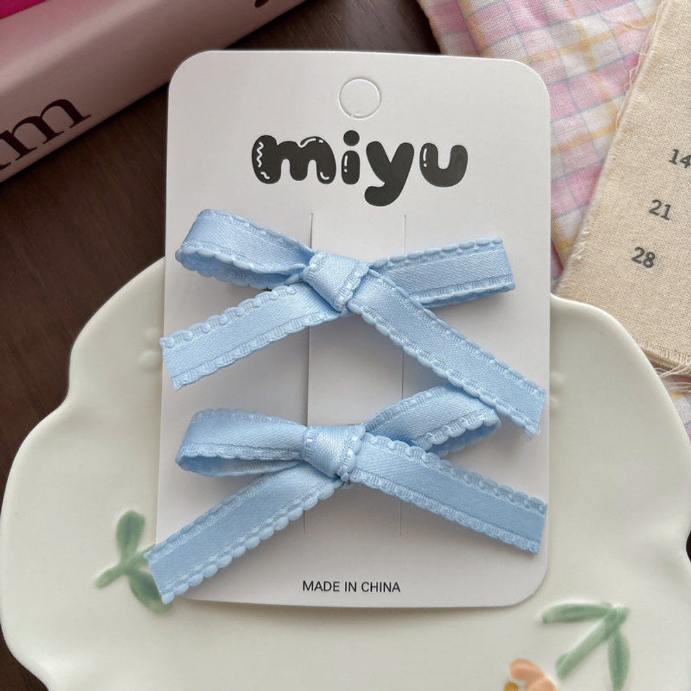 MyKids-USA® Collection of 2 Cute Plain Butterfly-bows Pattern Hair Clips