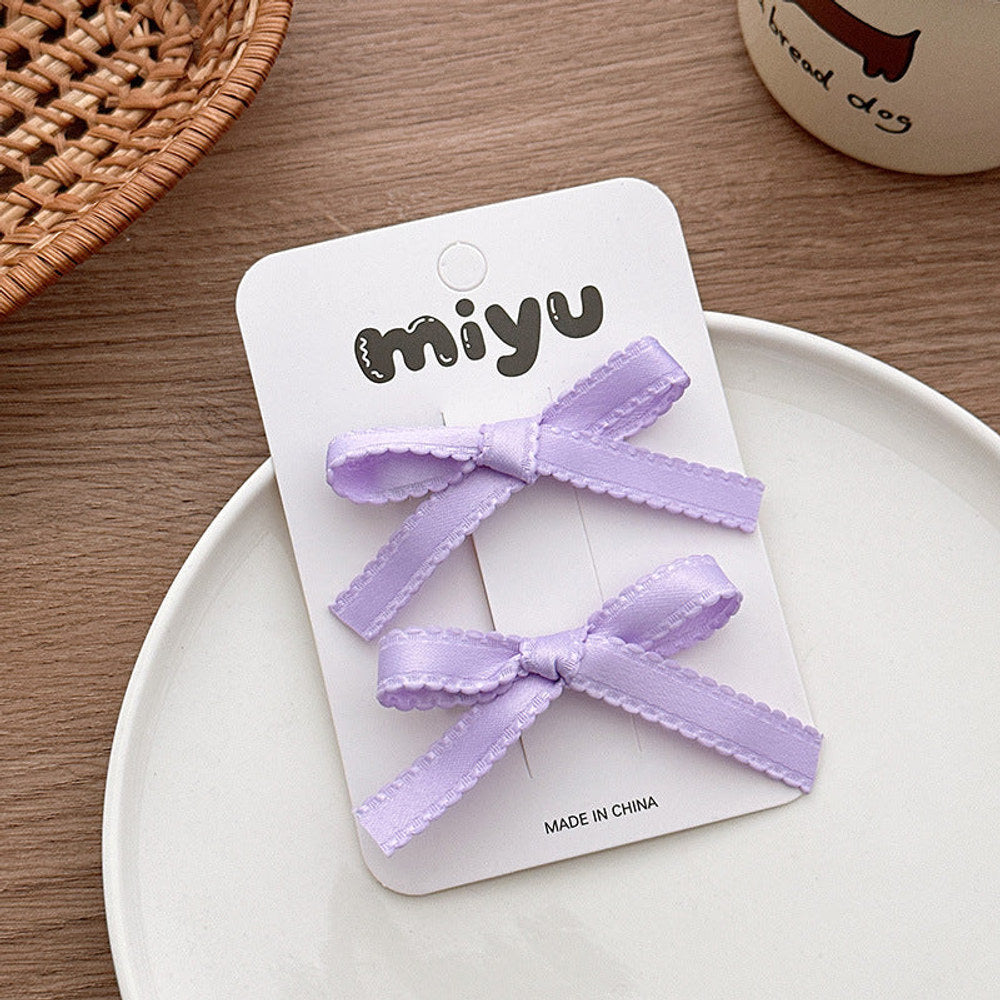 MyKids-USA® Collection of 2 Cute Plain Butterfly-bows Pattern Hair Clips