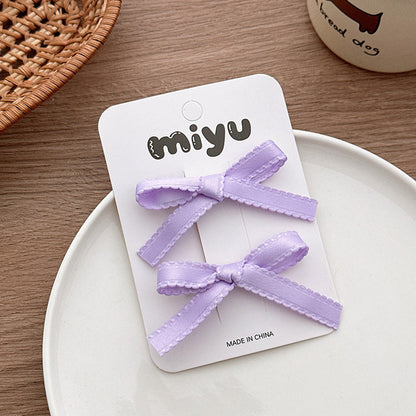 MyKids-USA® Collection of 2 Cute Plain Butterfly-bows Pattern Hair Clips