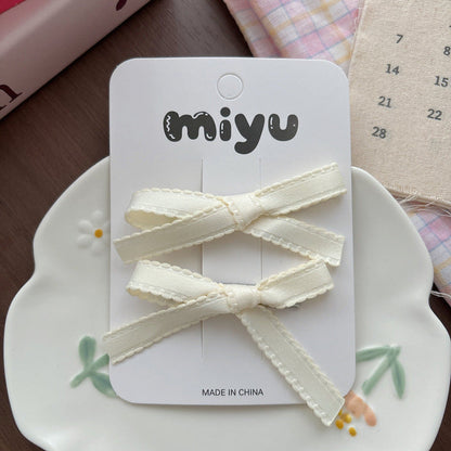 MyKids-USA® Collection of 2 Cute Plain Butterfly-bows Pattern Hair Clips