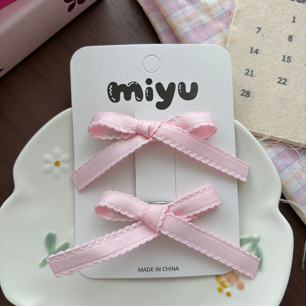 MyKids-USA® Collection of 2 Cute Plain Butterfly-bows Pattern Hair Clips
